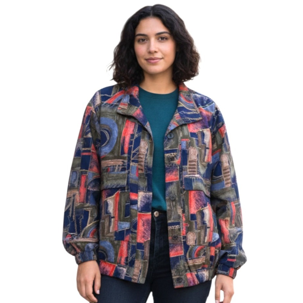 VTG GDT TOO Satin Bomber Jacket NAVY OLIVE PEACH Scribble Graffiti SIZE S/M/L/OS
